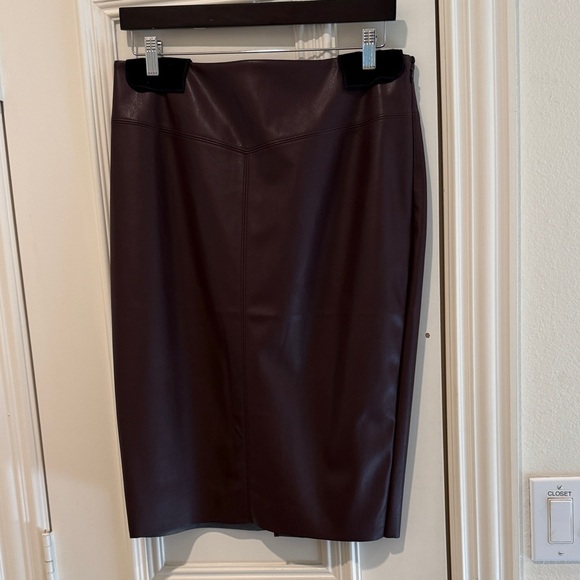 Express Burgundy Leather Skirt - Picture 3 of 4